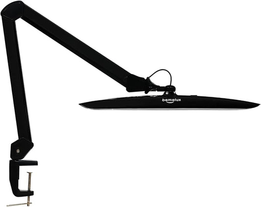 117PCS LED Clamp Desk Lamp, 20 Inch Metal Swivel Arm with Protective Casing, 2200 Lumens, Dimmable Task Lamp for Reading, Office Work, Sewing, Study, and Crafts(Black) - Aura Lighting