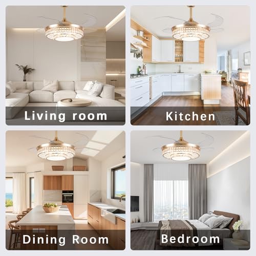 42" Retractable Ceiling Fans with Lights