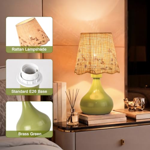 Green mall Bedside Cute Table Lamp for Bedroom