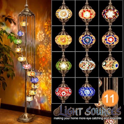 Turkish Lamp Moroccan Floor Lamp Handmade Globe Living Floor Lighting Bohemia Standing Lighting for Decorative Home Designs