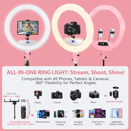 Large 22" Ring Light with Stand for iPad iPhone Barber