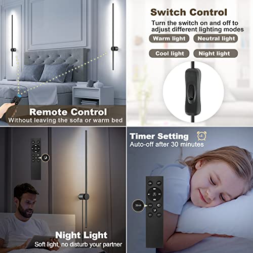 Wall Sconces Set of Two with Remote