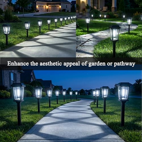 Solar Pathway Lights Outdoor LED Garden Lights for Yard Walkway Driveway (8 Count)