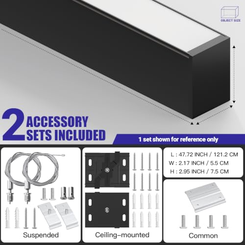 4FT LED Linear Light Fixture (2 Count)