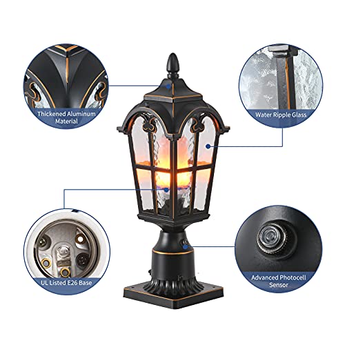 16.7" Dusk Dawn Sensor Outdoor Lamp Post Light with 3