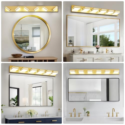 Modern LED Gold Acrylic Bathroom Lights Fixtures 6
