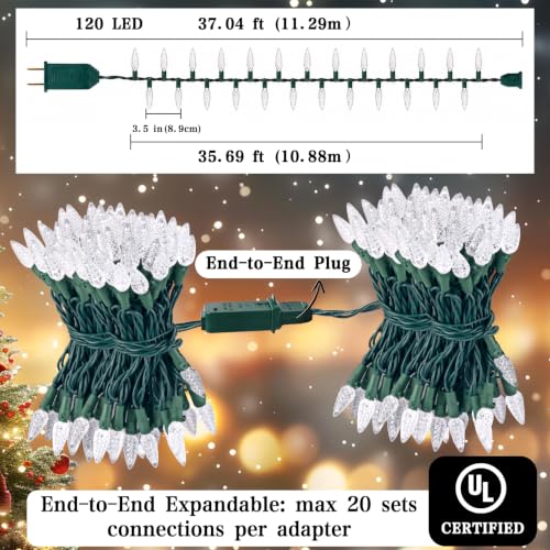 C6 Gentle Twinkle Christmas Lights (Warm White / 120 LED)