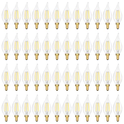 Dimmable E12 Candelabra LED Light Bulbs 60W Equivalent (48 Count)