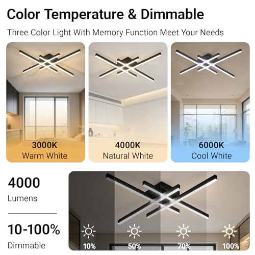 Semi Flush Mount Modern Light Fixture