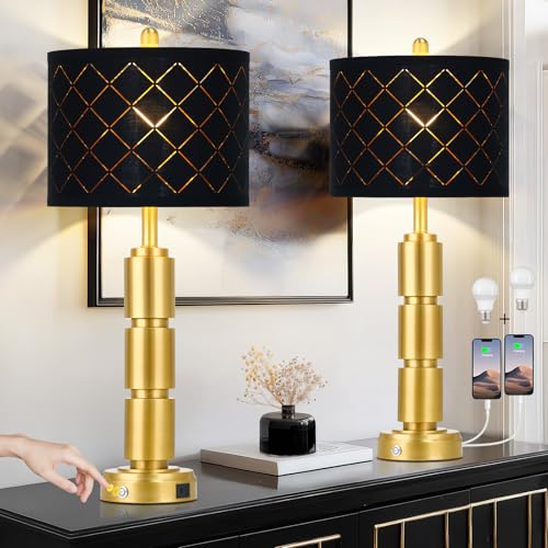 Set of 2 Modern Table Lamps for Living Room Bedroom (2 Count)