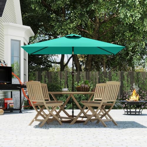6.5' x 10' Rectangular Patio Umbrella Large Outdoor Market Umbrella w