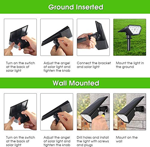 Solar Spot Lights Outdoor Bright 700 Lumen 3000K Warm White 6 Pack (6 Count)