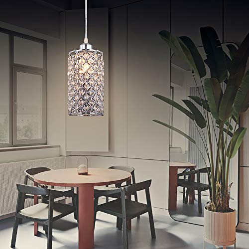 1 Light K9 Crystal Chandelier Pendant Light for Kitchen Island