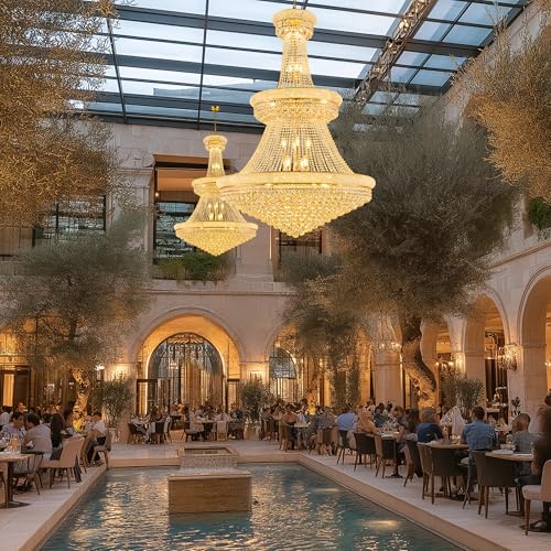 42 Inch Gold Crystal Eiffel Tower Chandelier