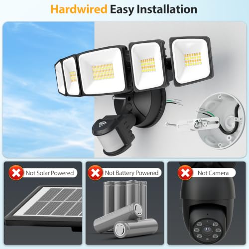 120W Smart LED Security Lights Motion Sensor Outdoor 5 Heads