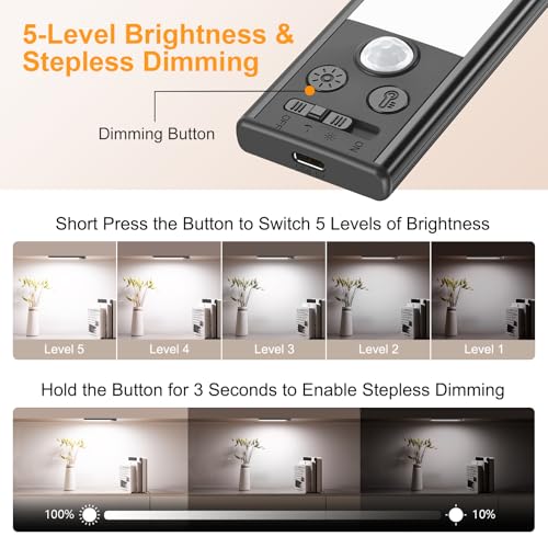 10.2inch Under Cabinet Lighting Rechargeable 2 Pack (2 Count)
