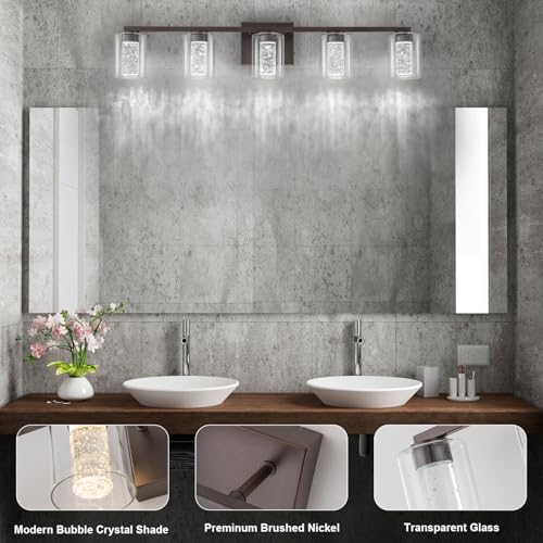 5 Light Bronze Vanity Light with 3 Color Modes