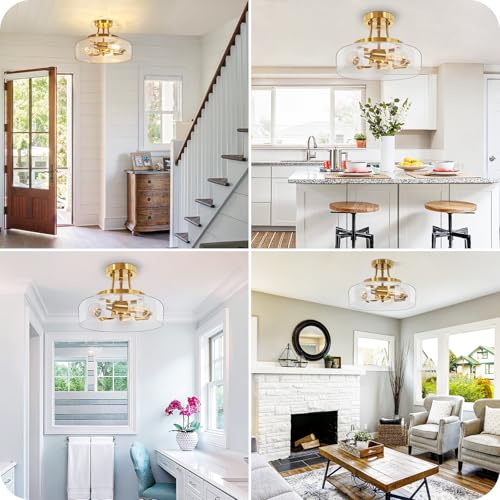 3 Light Semi Flush Mount Light Fixture