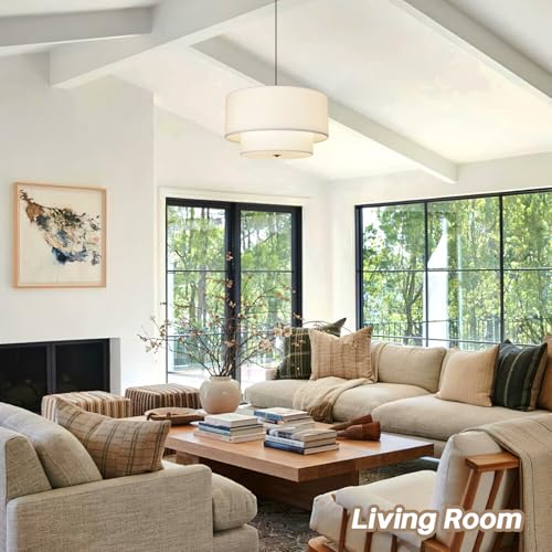 18" Drum Fabric Pendant Light (3 Count)