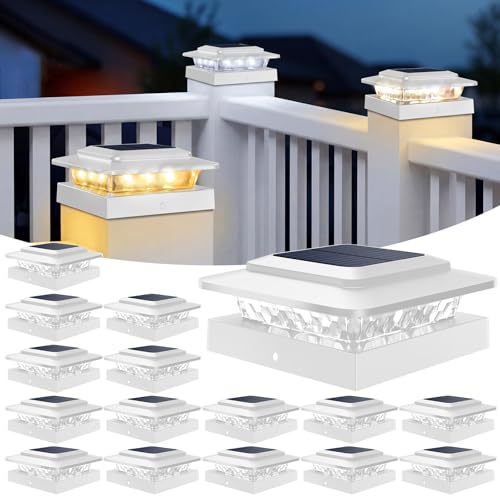 4x4 Solar Post Cap Lights Outdoor 16Pack