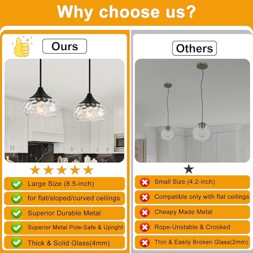 2 Pack Modern Pendant Lights Kitchen Island