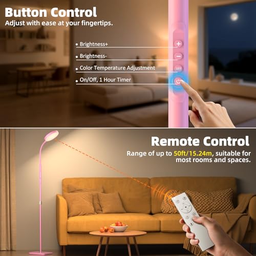 Floor Lamp Adjustable Height Floor Lamps for Living Room Bedroom