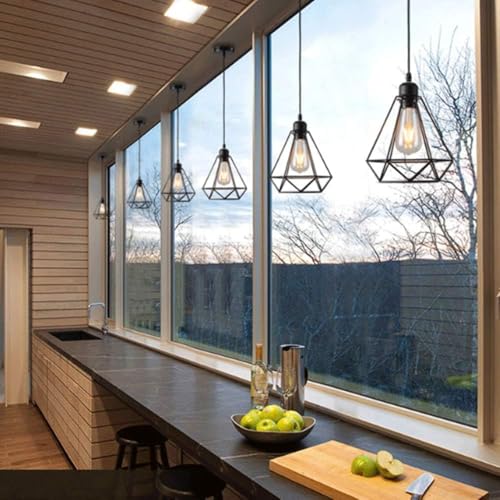 2 Pack Black Pendant Lights Kitchen Island