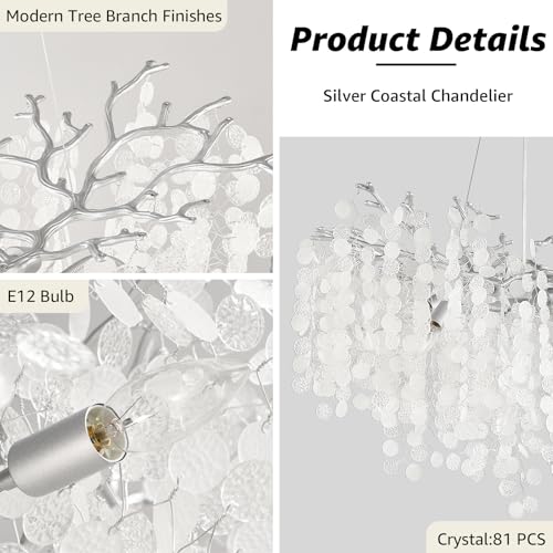 32 Inch Modern Tree Branch Light Fixture Large Bedroom Chandeliers