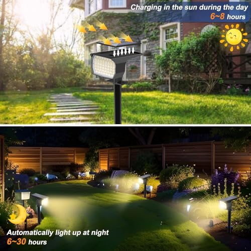 Solar Spot Lights Outdoor Waterproof Spotlight (2 Count)