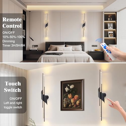 Battery Operated Wall Sconces Set of 2 (2 Count)