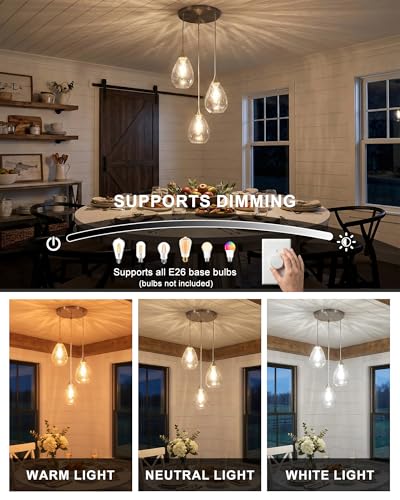 Brushed Nickel Dining Room Chandelier Light Fixture Over Table