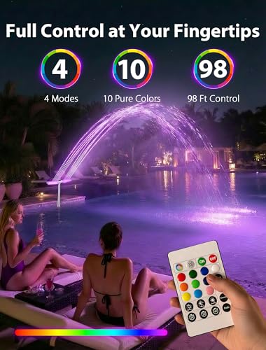 Solar Pool Fountain with Lights for Above Ground & Inground