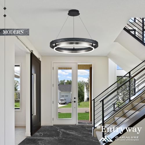 LED Ring Chandelier Dimmable Black Brushed Nickel Chandeliers
