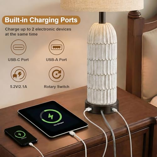 26.5" Bedside Table Lamps Set of 2