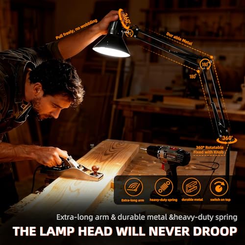 Black Desk Lamp with Clamp