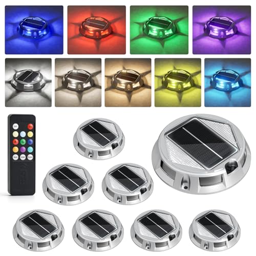 Solar Driveway Lights with Remote Control 8 Pack (12 Count)