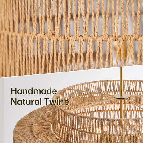 30" Rattan Chandelier for Dining Room