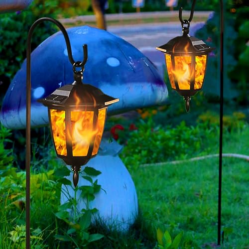 2 Pack Solar Flame Hanging Lights Outdoor (2 Count)