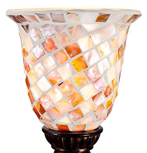Russel 12" Small Accent Lamp Mosaic Glass Uplight Traditional Vintage Dark