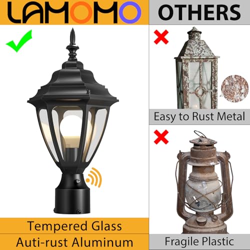 18" Updated Large Dusk to Dawn Outdoor Post Lights