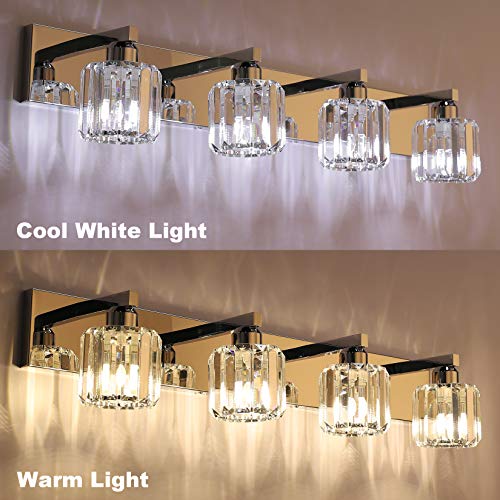 Crystal Bathroom Vanity Light Modern Vanity Lighting Fixtures Crystal Vanity Light for Bathroom 4 Lights