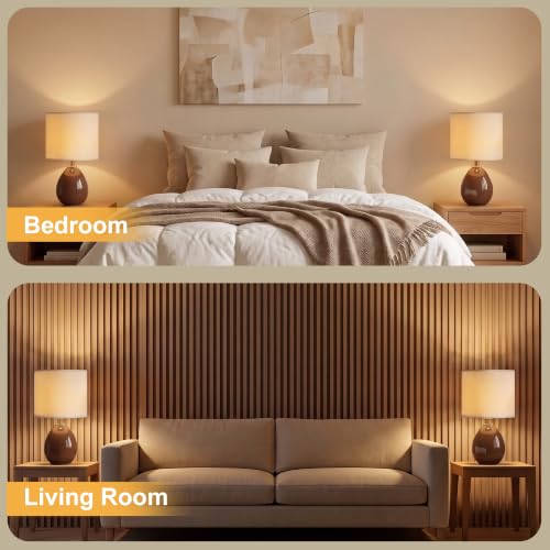 17.7" Ceramic Table Lamps Set of 2 for Living Room Bedroom (2 Count)