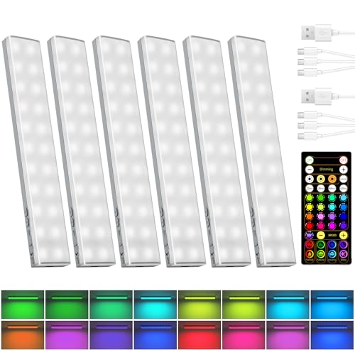 80RGB Color Changing Under Cabinet Lighting (6 Count)
