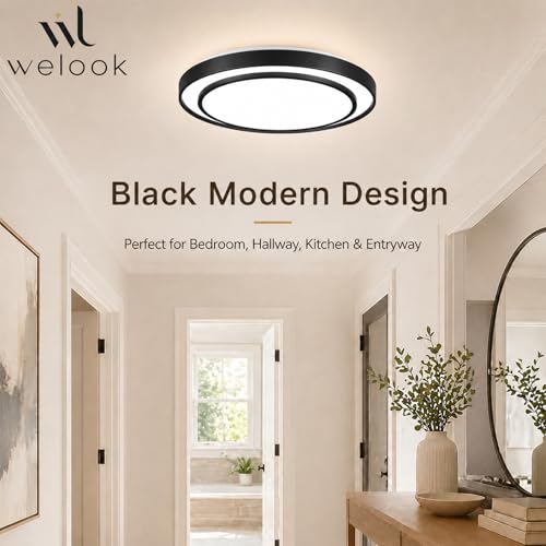 20 Inch LED Flush Mount Ceiling Light (Black / 20Inch)