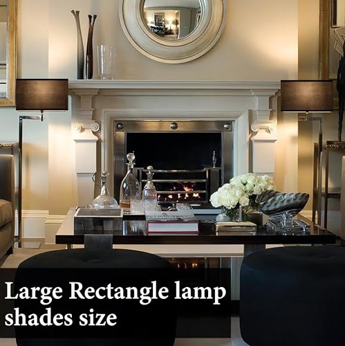 Large Black Rectangular Lamp Shades Set of 2 (2 Count)