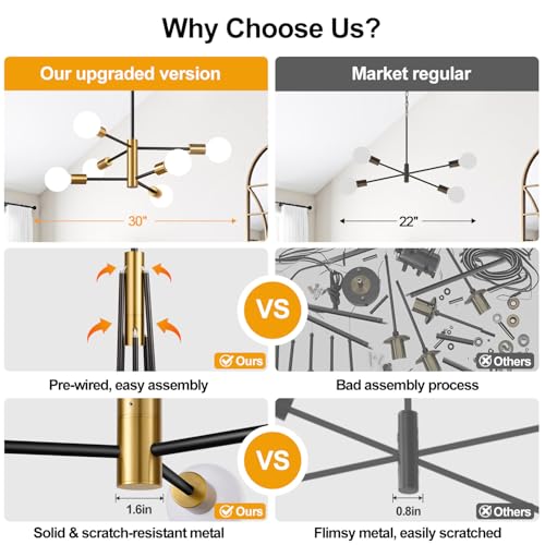 11" 52" Height Adjustable Chandelier Dining Room Light Fixture