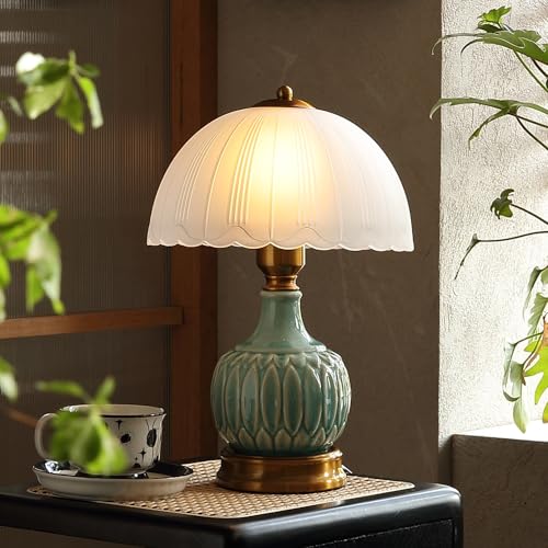 16" Vintage Ceramic Table Lamp for Bedroom