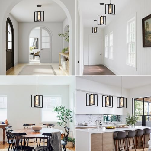 Set of 3 Rotatable Metal Frame Kitchen Island Pendant Lights (3 Count)
