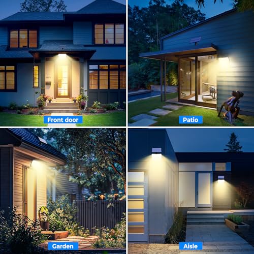 318 LED Solar Motion Lights Outdoor Waterproof with 16.4 FT Cable (2 Count)