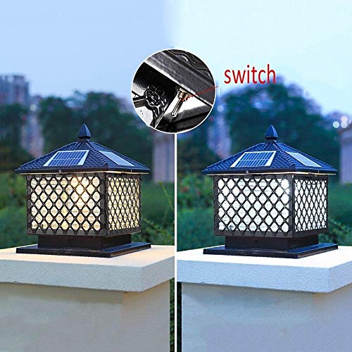 Outdoor Lamp Post Light Creative LED Remote Control Solar Continental Outdoor Glass Table Lamp Creative Modern Industry Decoration Column Lamp Post Light Street Light Alu